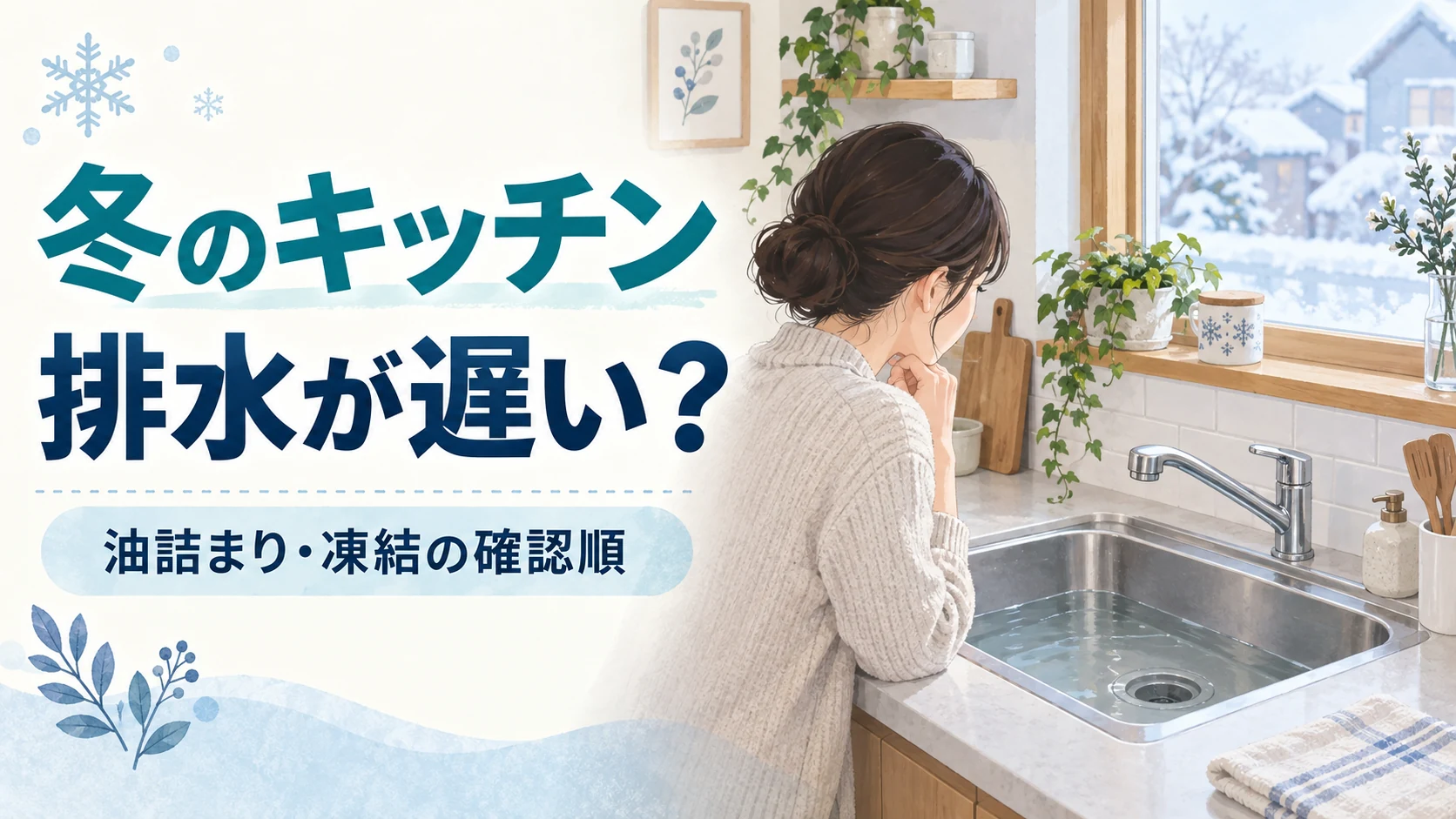 冬だけキッチンの排水が遅い？油詰まりと凍結を分ける確認順