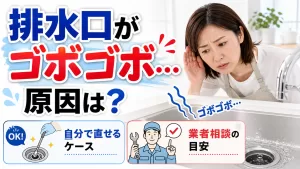 排水口からゴボゴボ音がする原因は？自分で直せるケースと業者相談の目安