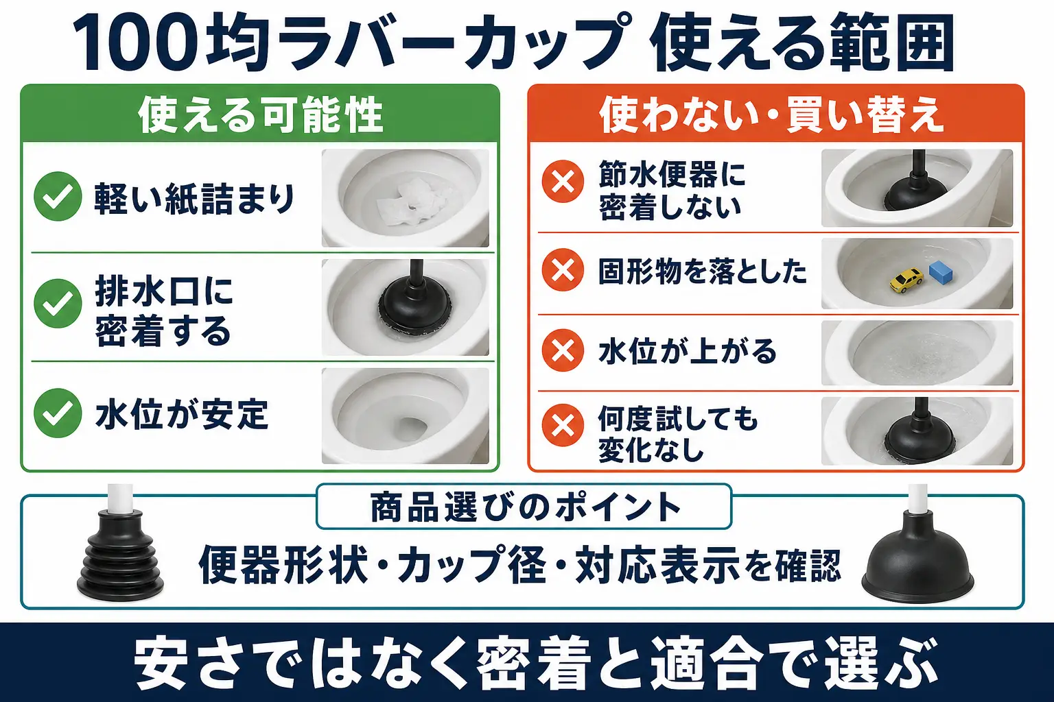 100均ラバーカップを使える範囲と買い替え判断