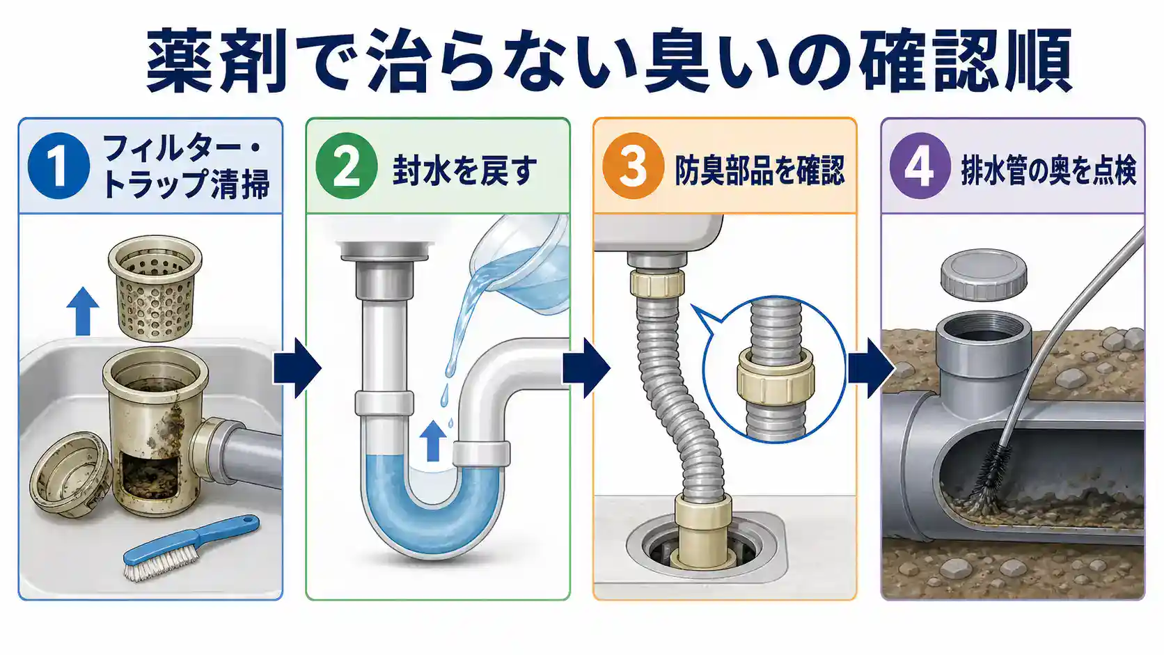 薬剤で治らない臭いの確認順