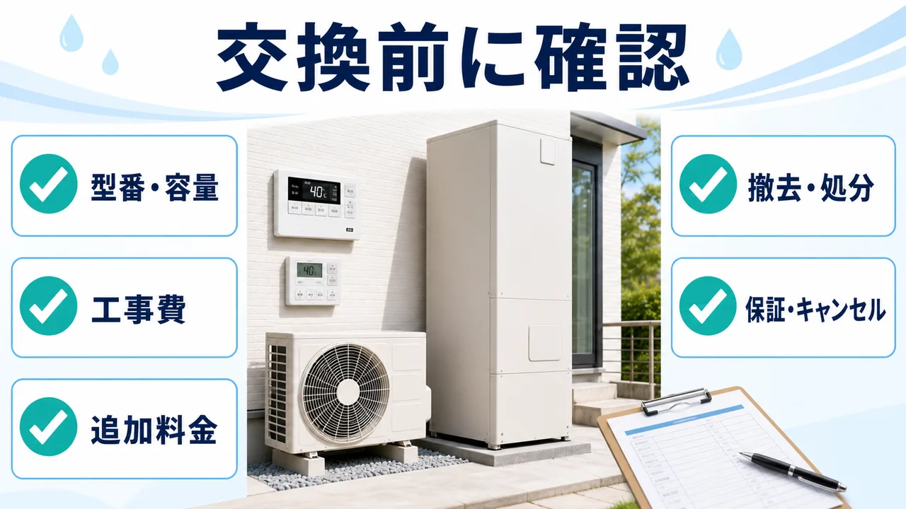 エコキュート交換前に確認する項目のチェックリスト
